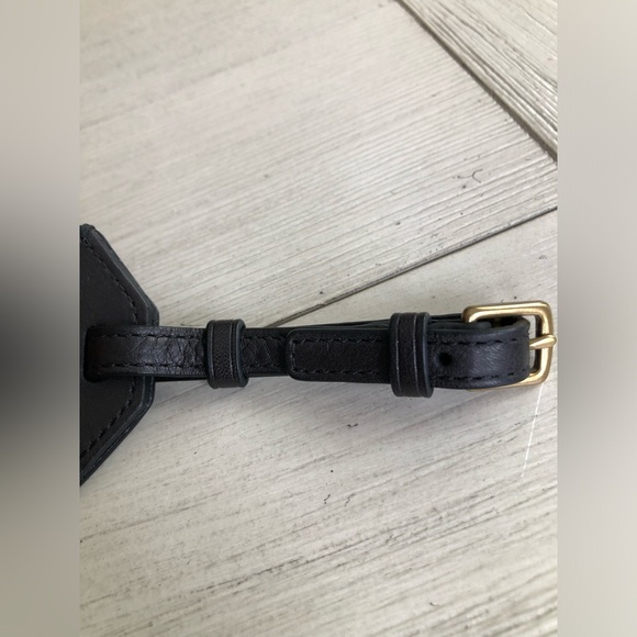 Coach black leather luggage tag - Picture 4 of 6
